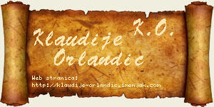 Klaudije Orlandić vizit kartica